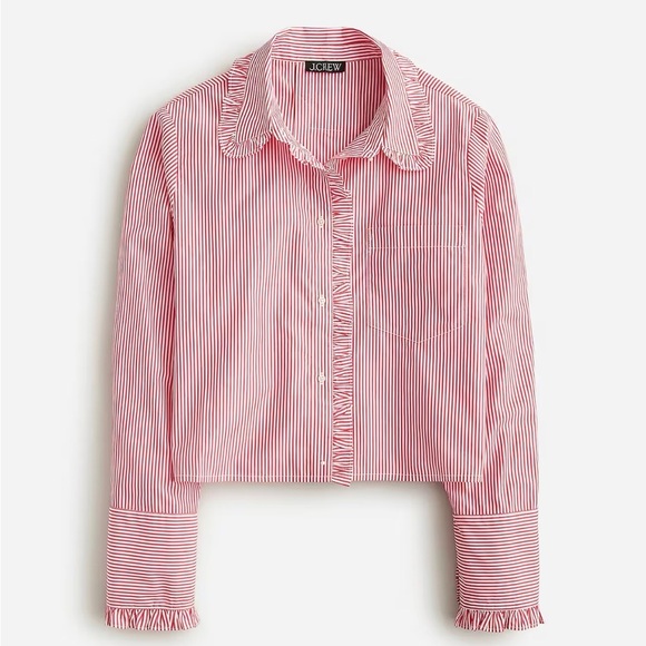 J.Crew Red and White Striped Blouse - Picture 2 of 5
